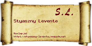 Styaszny Levente névjegykártya